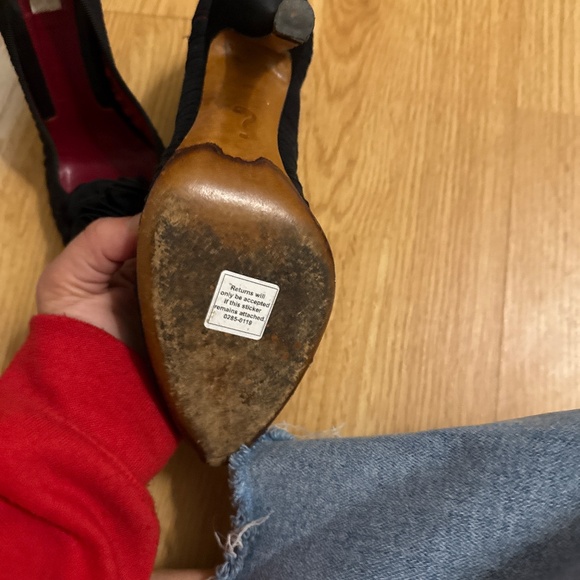 Black lace heels with bow - Picture 2 of 3